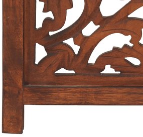 Biombo esculp mão 3 painéis 120x165cm mangueira maciça castanho