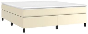 Estrutura de cama 160x200 cm couro artificial cor crème