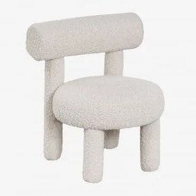 Pack De 4 Cadeiras Em Tecido Bouclé Gia Kids Bouclé Branco Pérola - Sklum