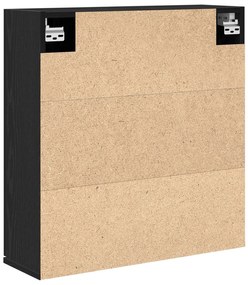 Armário Espelho para Casa de Banho - Carvalho Preto, 64x20x66.5 cm, Fe