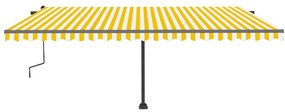 Toldo retrátil manual independente 500x300 cm amarelo e branco