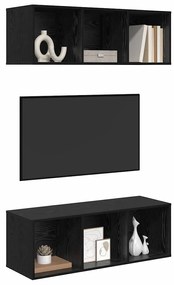 Armários de TV Montados na Parede 2 pcs Carvalho preto