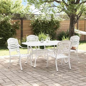 vidaXL Conjunto de Jantar para Jardim 5 pcs Branco Alumínio