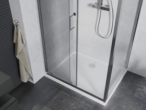 Mexen Apia cabine de duche de correr 120 x 90 cm, transparente, cromada + base Flat - 840-120-090-01-00-4010