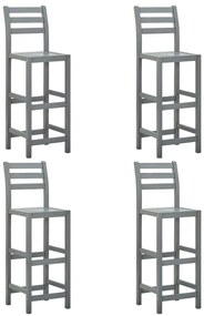 Bancos de bar 4 pcs madeira de acácia maciça cinzento