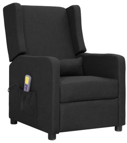 vidaXL Poltrona de massagens tecido preto