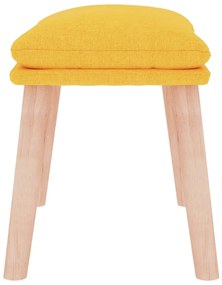 Apoio de pés 45x29,5x35 cm tecido amarelo mostarda
