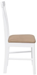 Cadeiras de jantar com almofadões 2 pcs madeira maciça branco