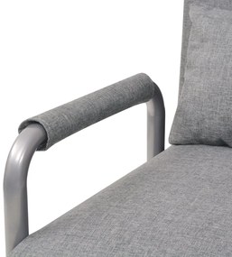 Cadeira giratória e sofá-cama tecido cinzento-claro