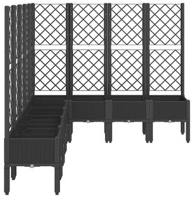 Vaso/floreira de jardim c/ treliça 200x160x142 cm PP preto