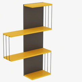 Prateleira de Parede Cambel – Amarelo e Antracite – 64x96x19 cm