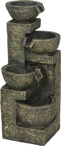 Outsunny Fonte de jardim, fonte decorativa, velocidade ajustável, 25 x 24 x 60 cm, Preto | Aosom Portugal