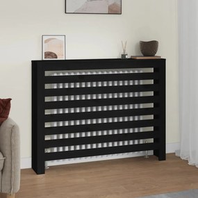 vidaXL Cobertura de radiador 108,5x19x84 cm pinho maciço preto
