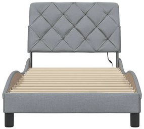 Estrutura de cama com LED sem colchão 90x190 cm tecido