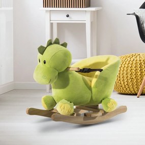 ® Cavalito de Baloiço bebé +18 meses Cadeira de Baloiço de Dinossáurio de Peluche 60x33x45 cm