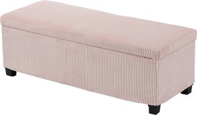 HOMCOM Banco com Arrumação 84 L 112x42x40 cm em Bombazina para Quarto e Sala Rosa | Aosom Portugal