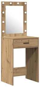 Conjunto de Maquilhagem vidaXL 3 Peças com LED em Madeira de Carvalho