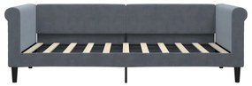 Sofá-cama c/ gavetão e gavetas 90x190 cm veludo cinzento-escuro