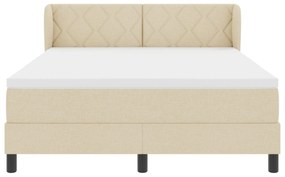 Cama Box Spring vidaXL com Colchão em Creme, 140x200 cm, Tecido