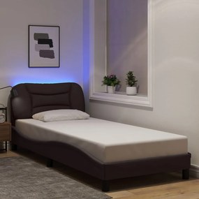 vidaXL Estrutura de cama com LED sem colchão 80x200 cm tecido