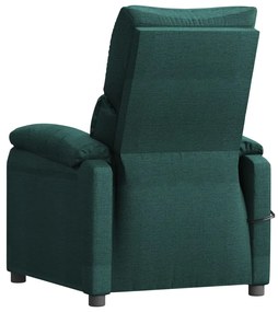 Poltrona de massagens elétrica tecido verde-escuro