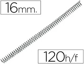 Espiral Q-Connect Metálica 64 5:1 16mm 1,2mm Caixa de 100 Unidades