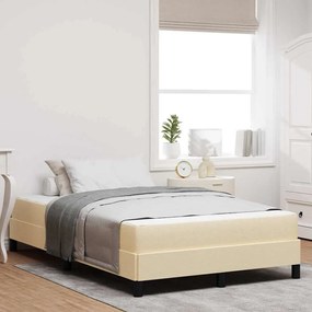 vidaXL Cama Box Outros Creme 140 x 190 cm tecido