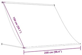 Toldo retrátil 250x150 cm tecido e aço cor creme