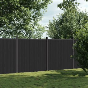 vidaXL Painel de vedação 353x186 cm WPC cinzento