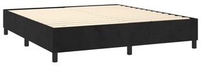 Cama box spring c/ colchão/LED 160x200 cm veludo preto