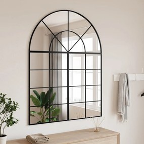 vidaXL Espelho de parede arqueado 100x130 cm ferro preto