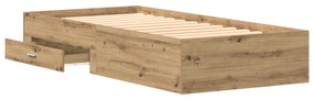 Cama vidaXL Artisan Carvalho 100x200 cm Madeira de engenharia