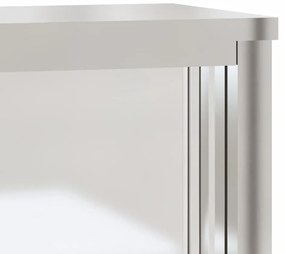 Armário de parede p/ cozinha c/ portas de correr aço inoxidável