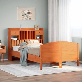Cama com estante sem colchão 135x190 cm pinho maciço