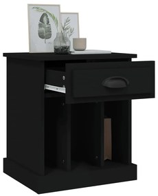 Mesas de cabeceira 2 pcs 43x36x50 cm preto