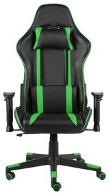 Cadeira de gaming giratória PVC verde