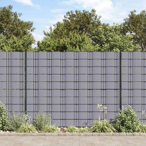 4 pcs painéis privacidade p/ jardim 35x0,19 m PVC cinza-claro