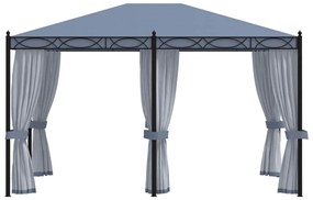 Gazebo com proteções em rede 3x4 m aço antracite
