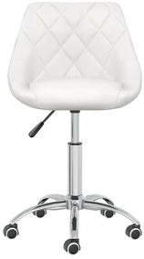 Cadeira de jantar giratória couro artificial branco