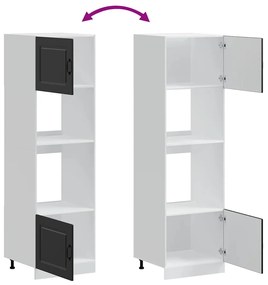 Armários forno 2 pcs Lucca derivados de madeira preto