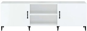 Móvel de TV 150x30x50 cm derivados de madeira branco brilhante