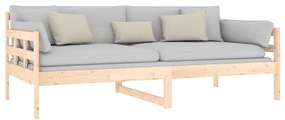 Sofá-cama madeira de pinho maciça 90x190 cm