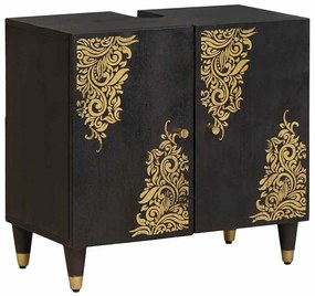 vidaXL Armário de lava-louça com armazenamento Preto 62 x 33 x 58 cm