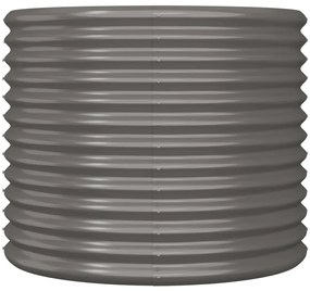 Vaso/floreira de jardim aço revestido a pó 80x80x68 cm cinza
