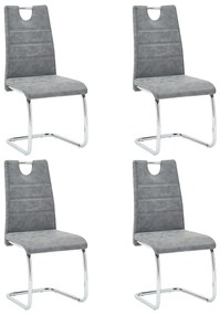 vidaXL Cadeiras de jantar 4 pcs couro artificial cinzento