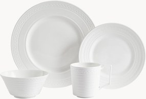 Conjunto de pequeno-almoço em Fine Bone China Intaglio, conjunto de 4
