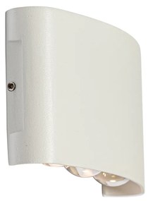 Candeeiro de parede exterior branco com LED 6 luzes IP54 - Silly Moderno