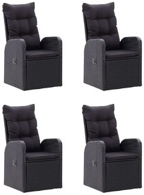 5 pcs conjunto de jantar de jardim preto