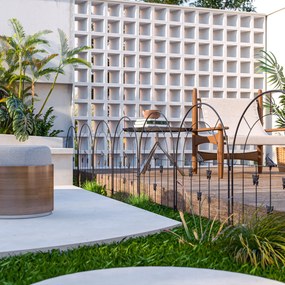 Vedações de Jardim Coimbra Preto – 300×70 cm – Metal e Painéis Modular
