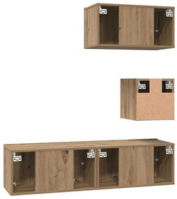 Conjunto de móvel de TV 4 pcs carvalho artisiano